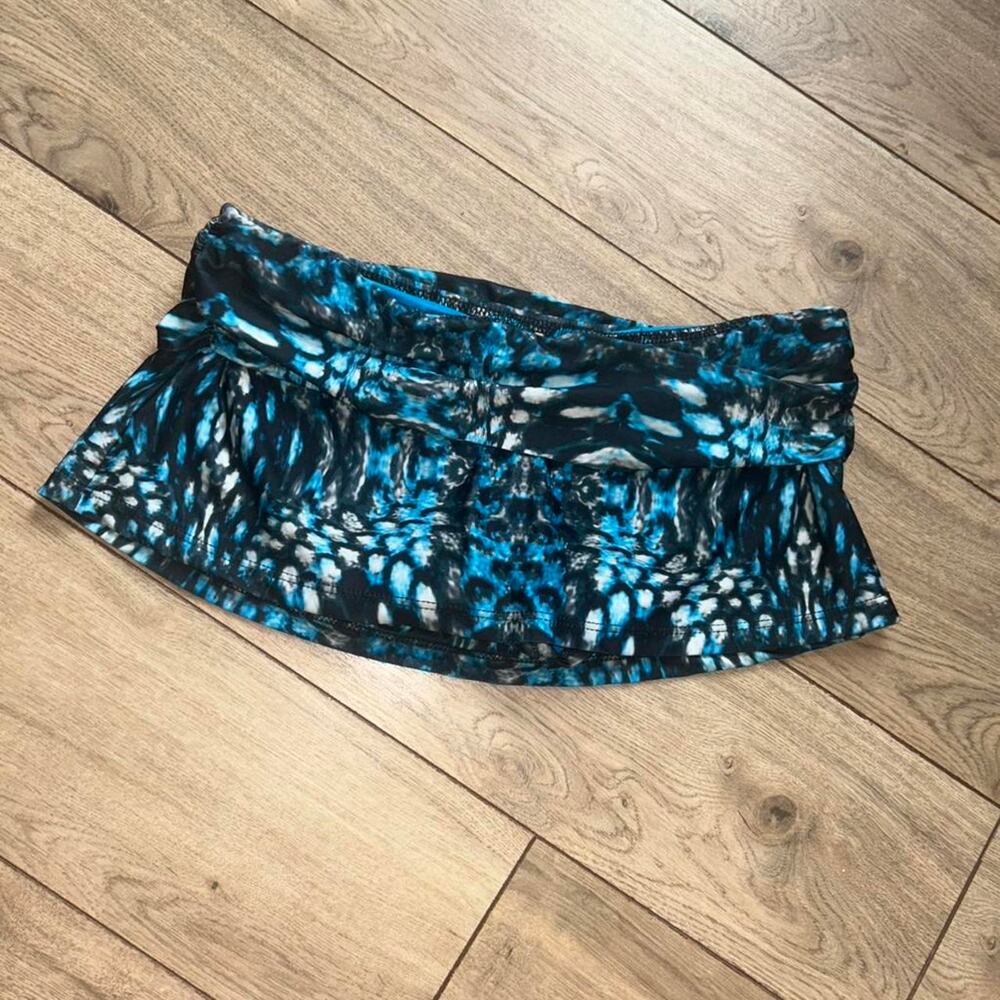 Becca blue tie dye snake print micro mini swim skirt